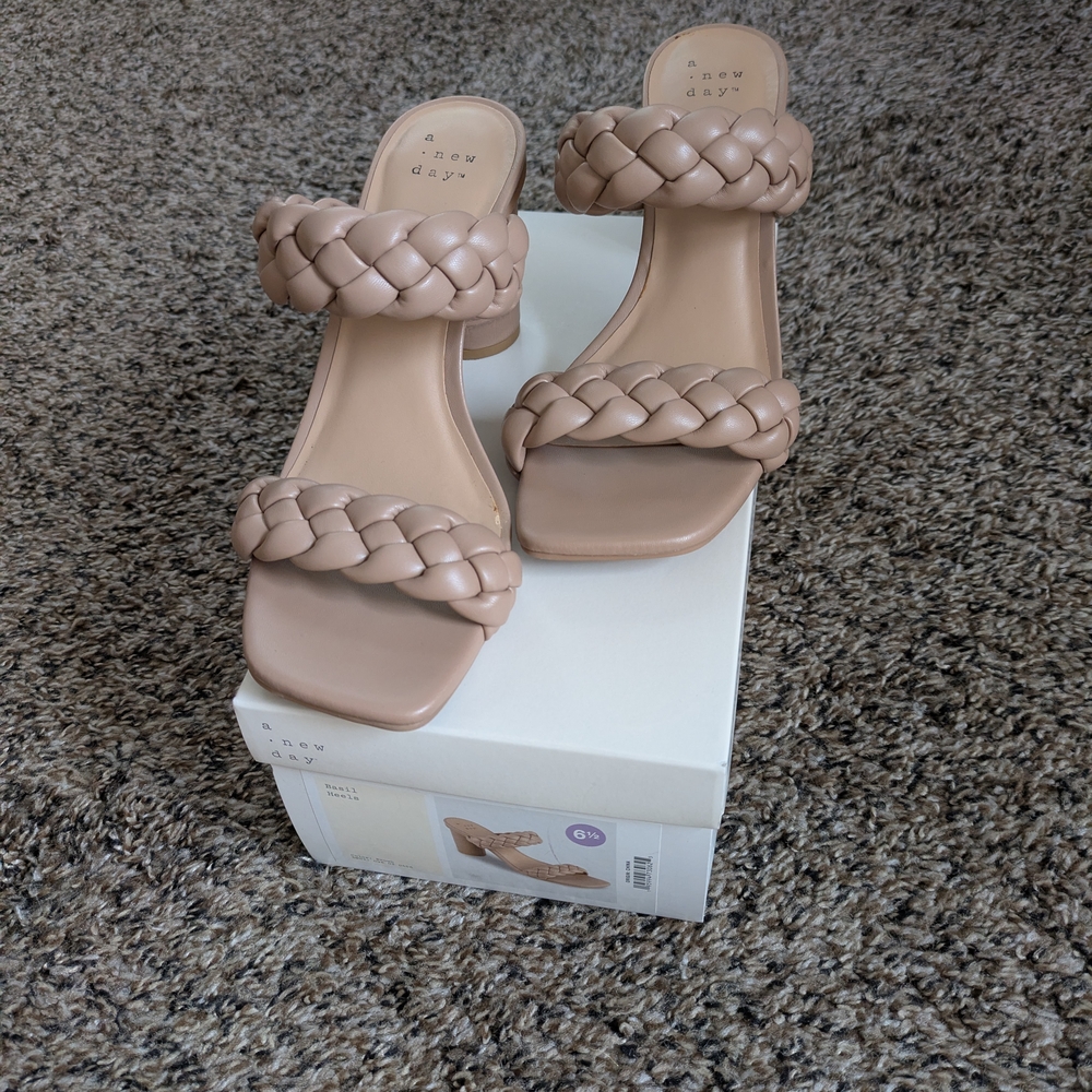 A New Day Women's Braided Tan Sandals